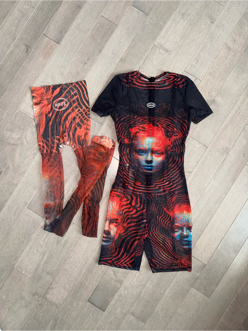 HAUS Wave Function Playsuit + Tights 2-Piece Set - Picture 3 of 3